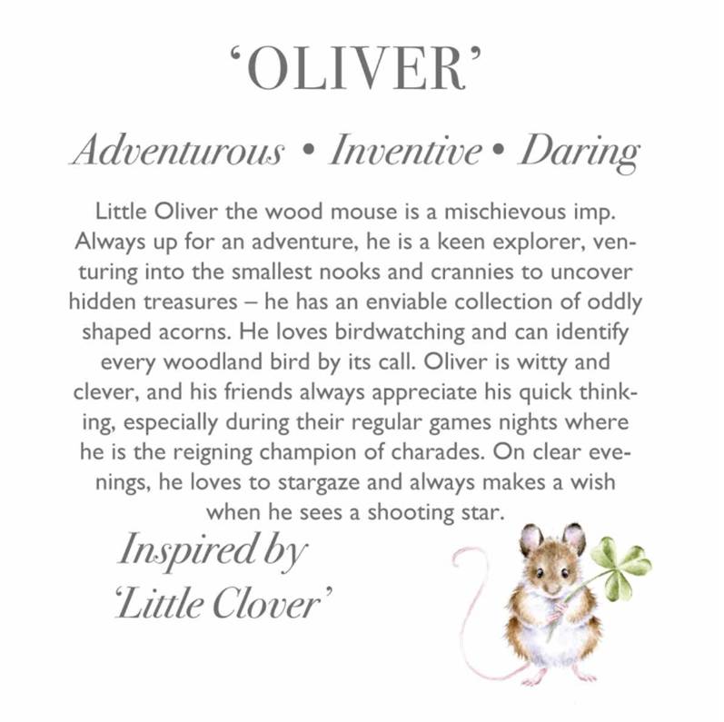MOUSE - MEDIUM PLUSH SOFT "OLIVER" TEDDY