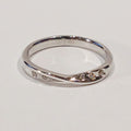 SILVER 2.5MM 6 WHT CZ SHAPED COLLECTION WEDDING BAND