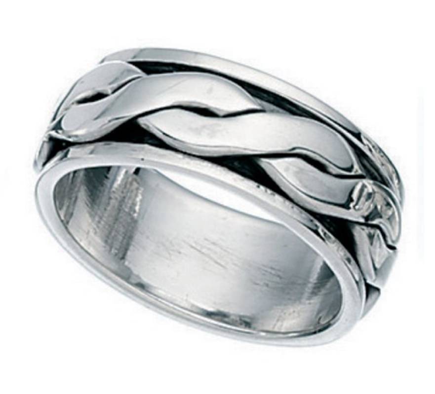 GNTS SILV CELTIC SPINNER BAND RING