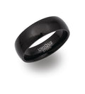GNTS 7MM STEEL BLK IP PLTE BAND RING
