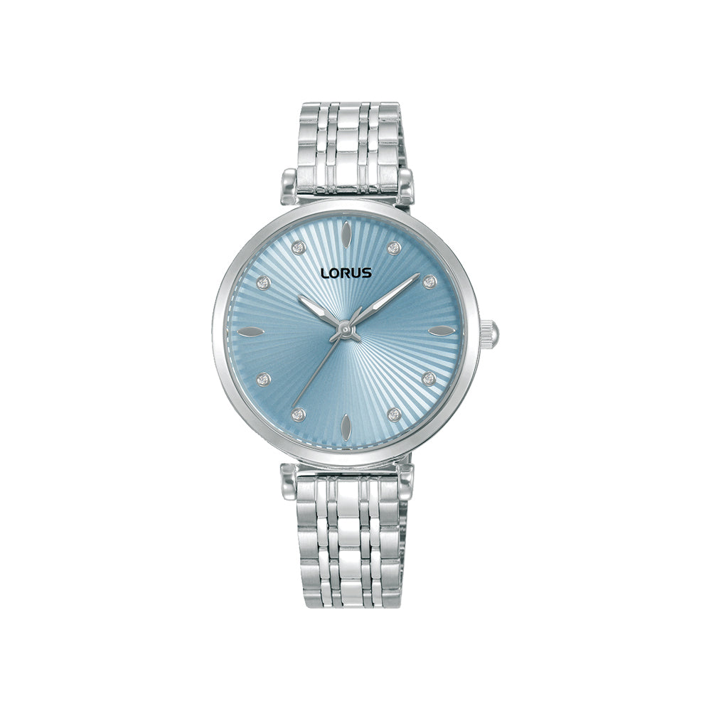 LDS SS LORUS RND BLU DL. CRY DOTS BW