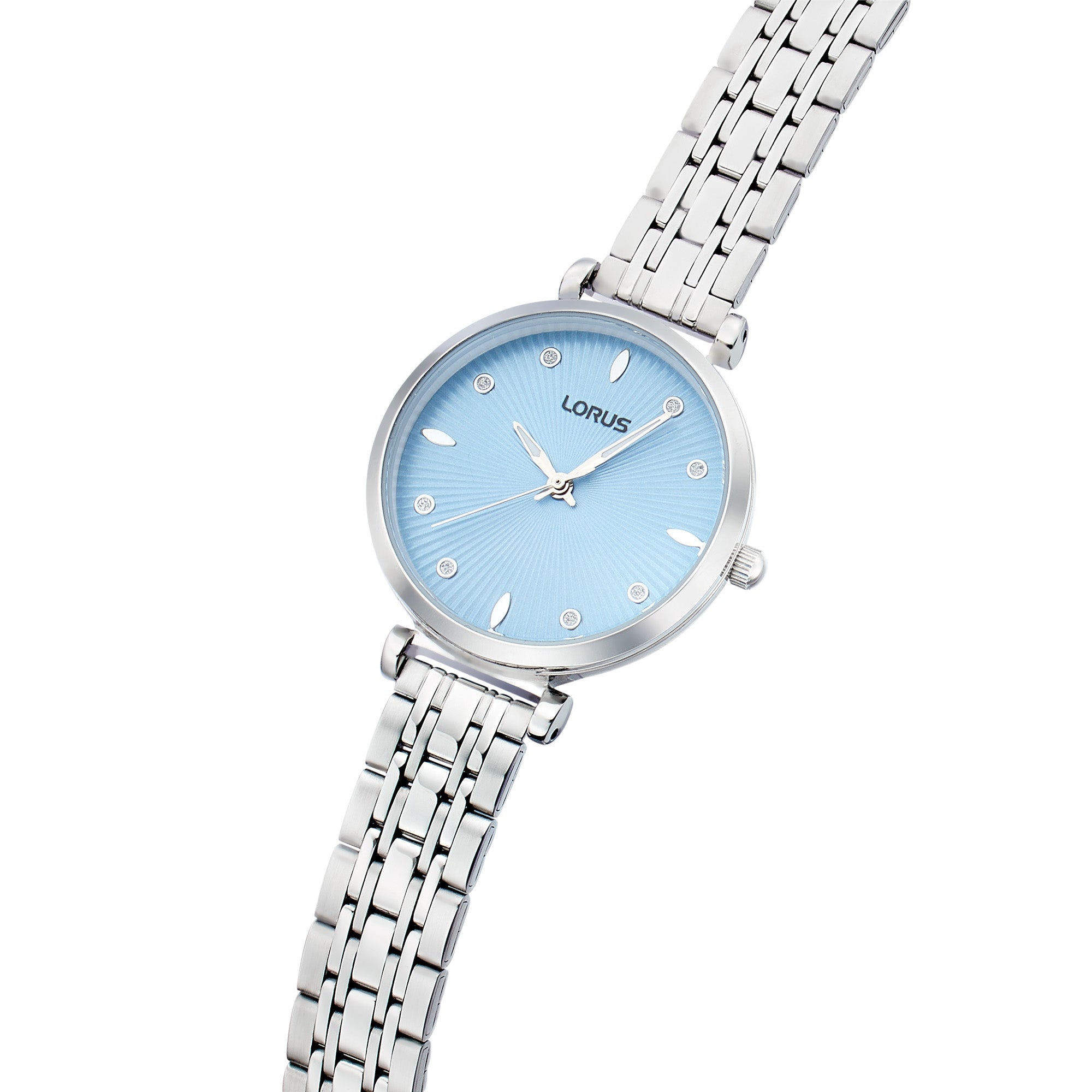 LDS SS LORUS RND BLU DL. CRY DOTS BW