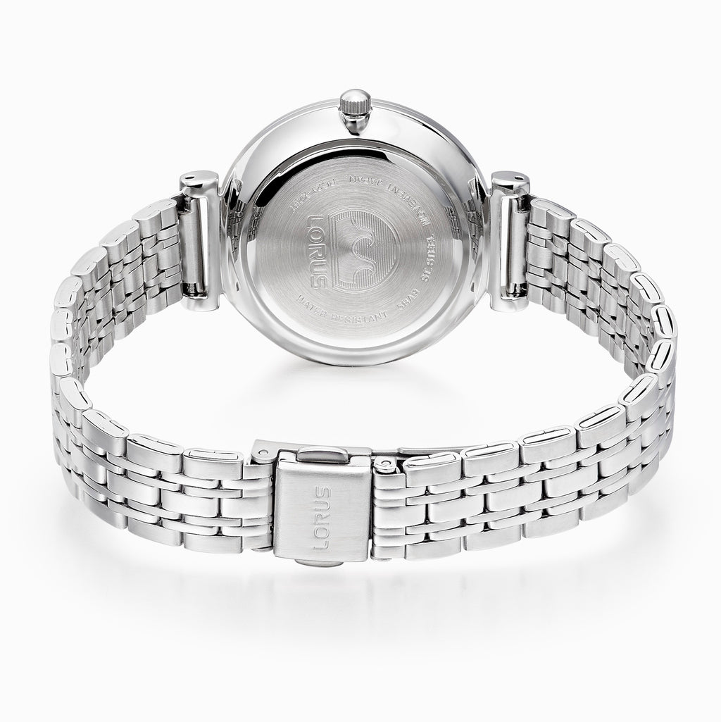 LDS SS LORUS RND BLU DL. CRY DOTS BW