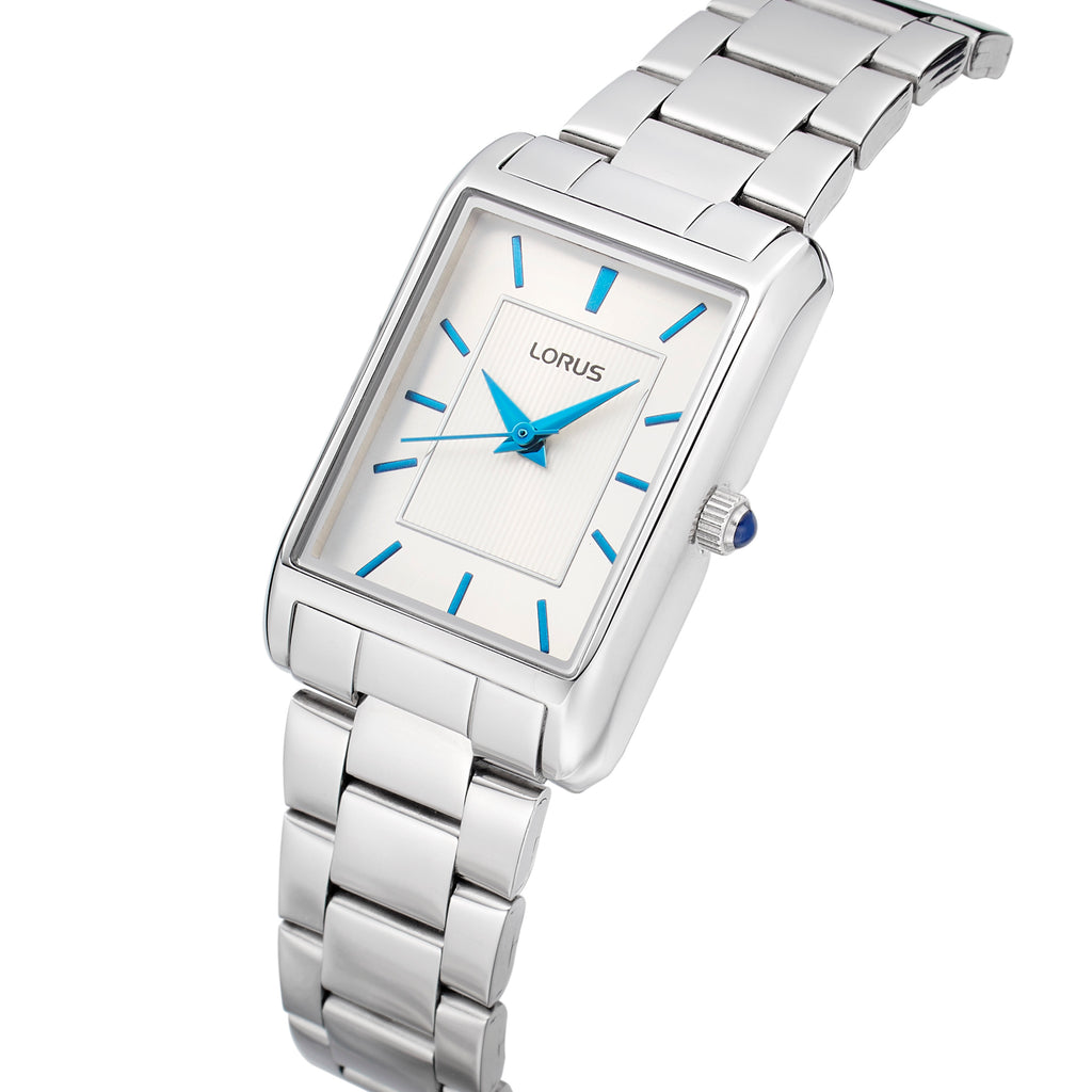 LDS SS LORUS RECT SIL DL. BLU BAT BW