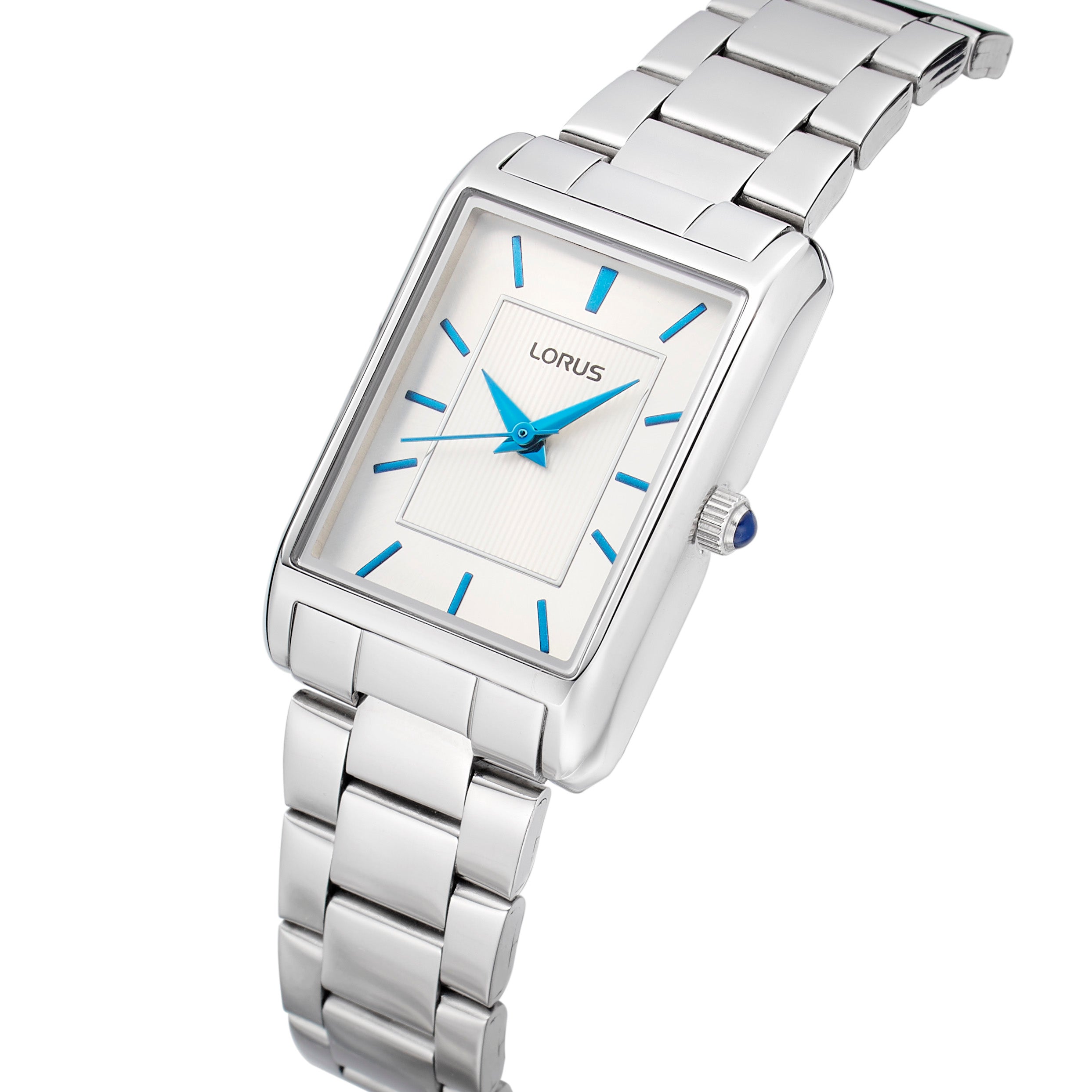 LDS SS LORUS RECT SIL DL. BLU BAT BW