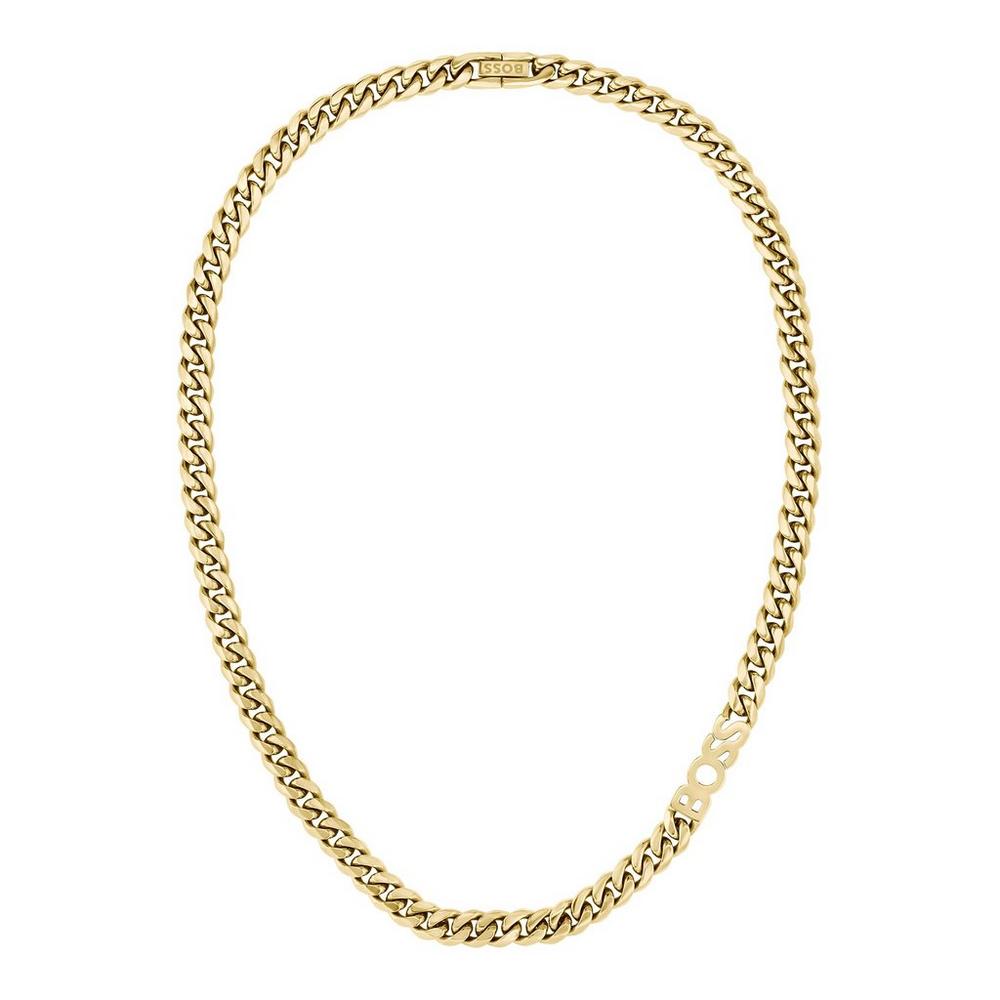 GNTS STEEL YELLOW TONE BOSS LOGO HW CURB KASSY CHAIN