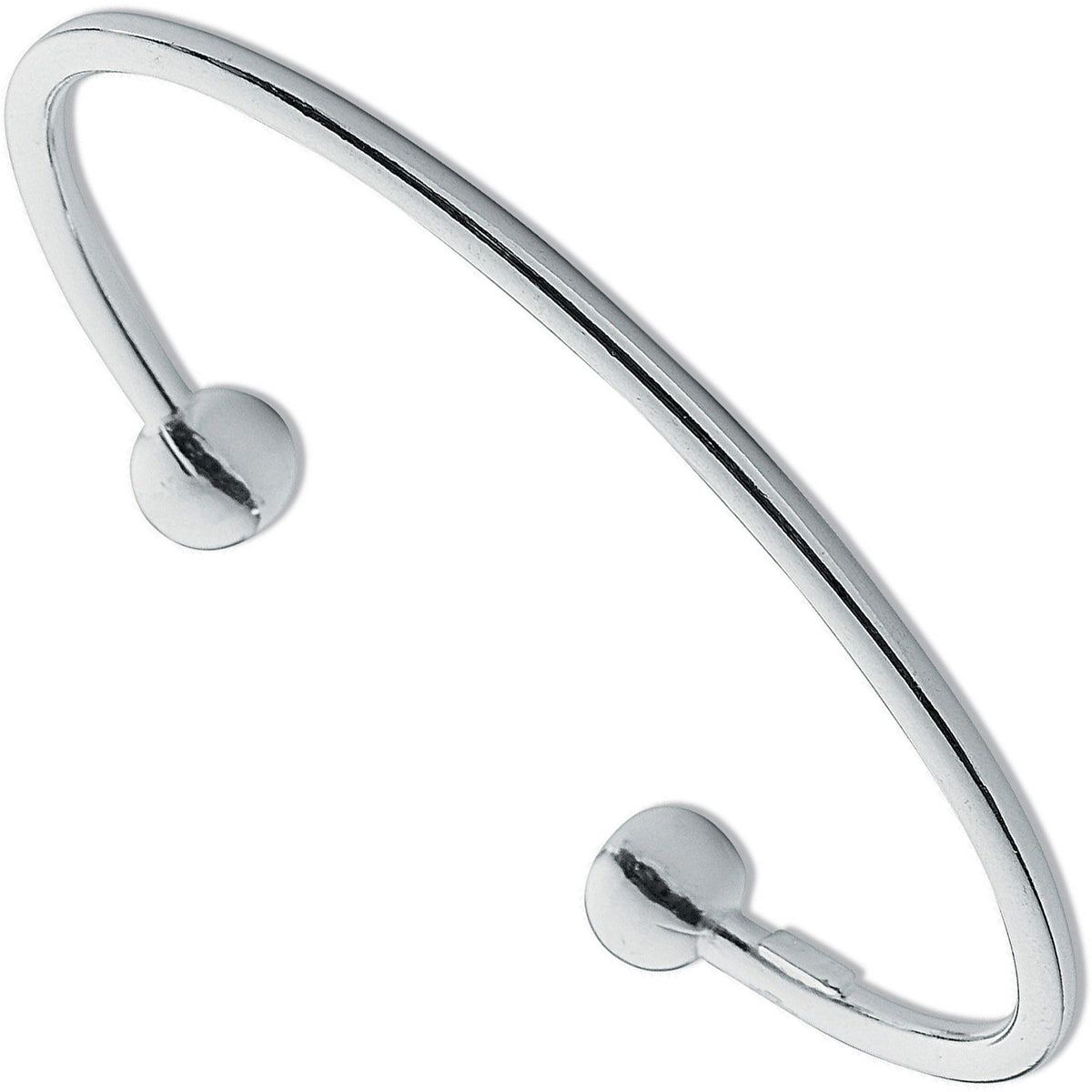 SILVER LDS SOLID 3mm TORQUE BANGLE