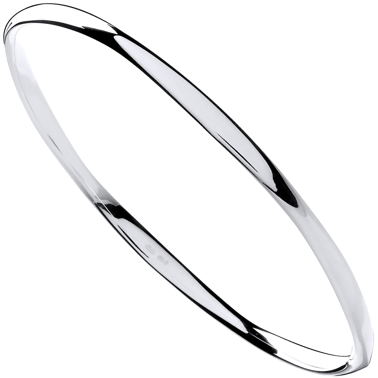 SILVER FACETTED POLISHED SLAVE BANGLE