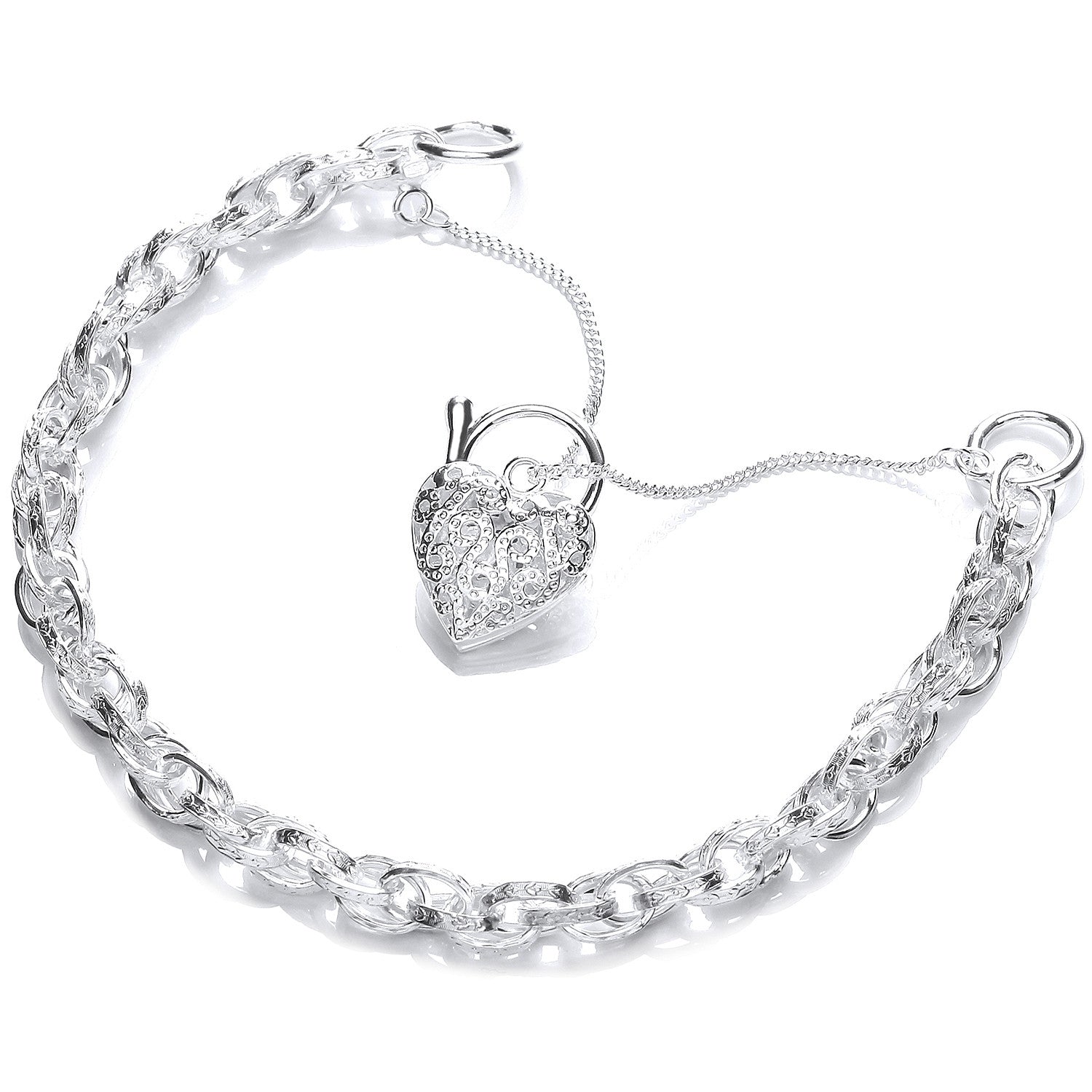 SILV TWIST ROPE PATTERN PADLOCK B'LET