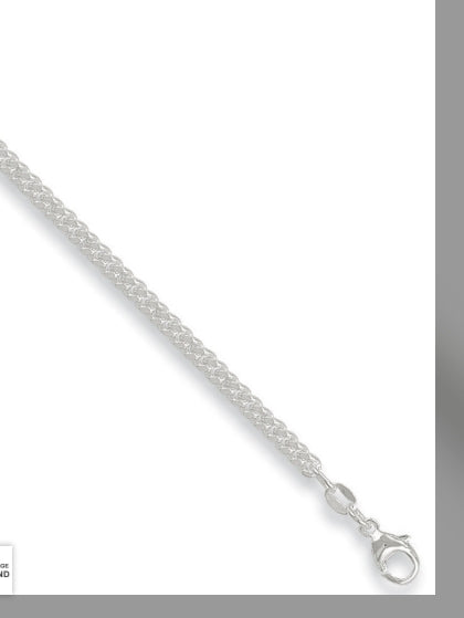 SILVER 18" MED TIGHT CURB PEND 3.7MM CHAIN