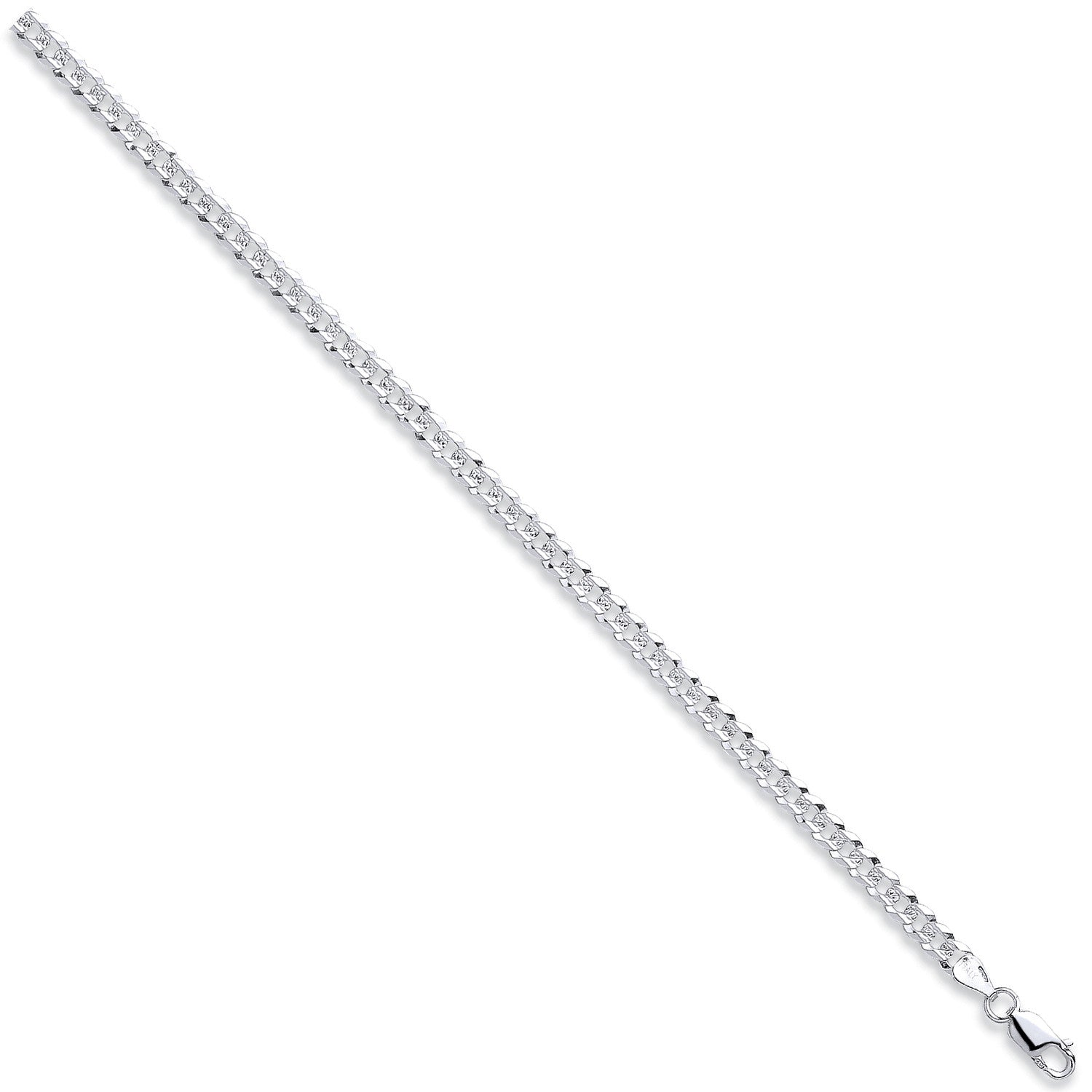 SILVER 18" FLAT PARVE CURB CHAIN