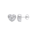 CORE | SILVER CZ PAVE HEART STUD EARRING