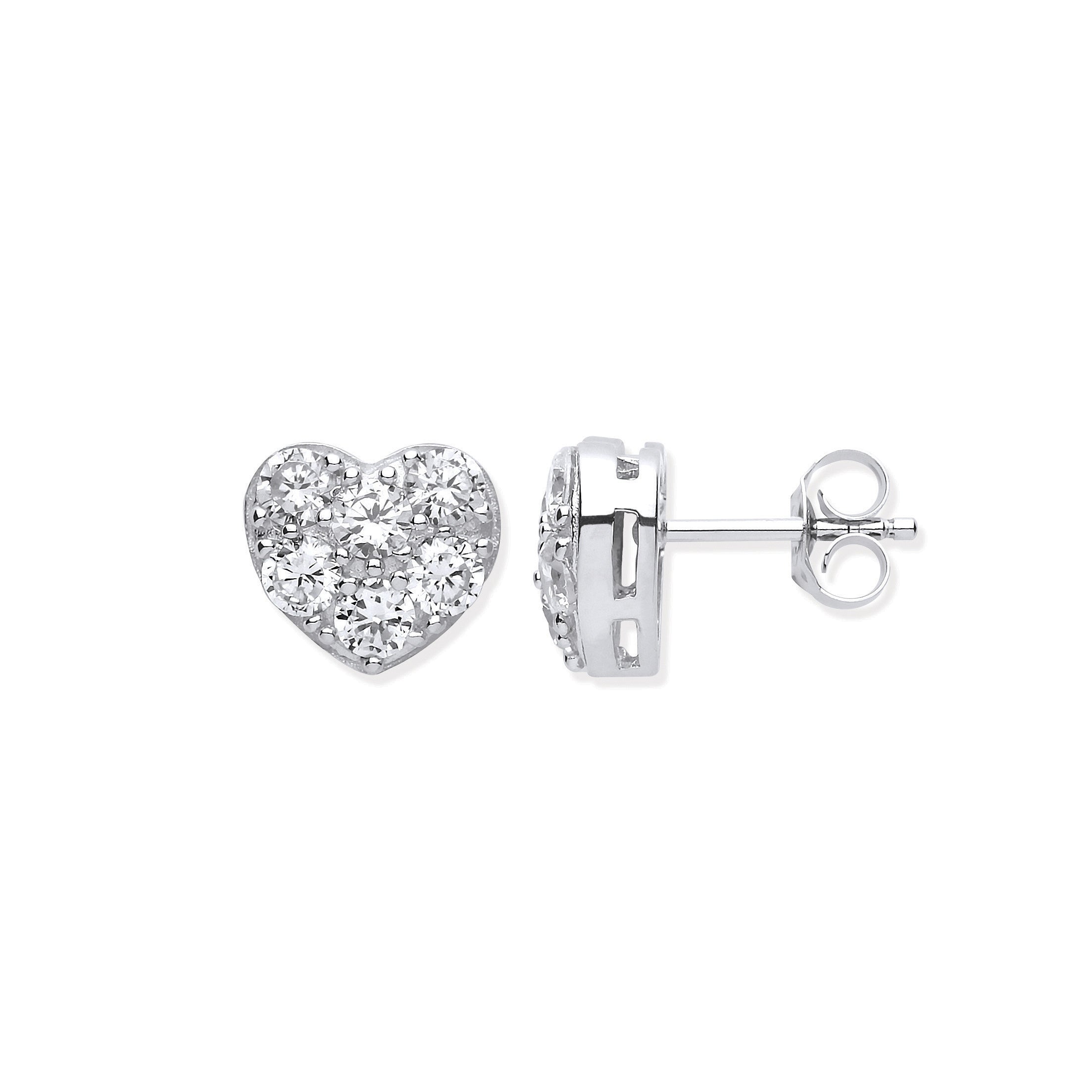 CORE | SILVER CZ PAVE HEART STUD EARRING