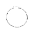 CORE | SILVER RND MED THIN PLAIN HOOP EARRINGS