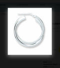 SILVER RND DOUBLE HOOP EARRING