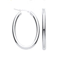 CORE | SILVER OVAL TUBE HOOP EARRINGS