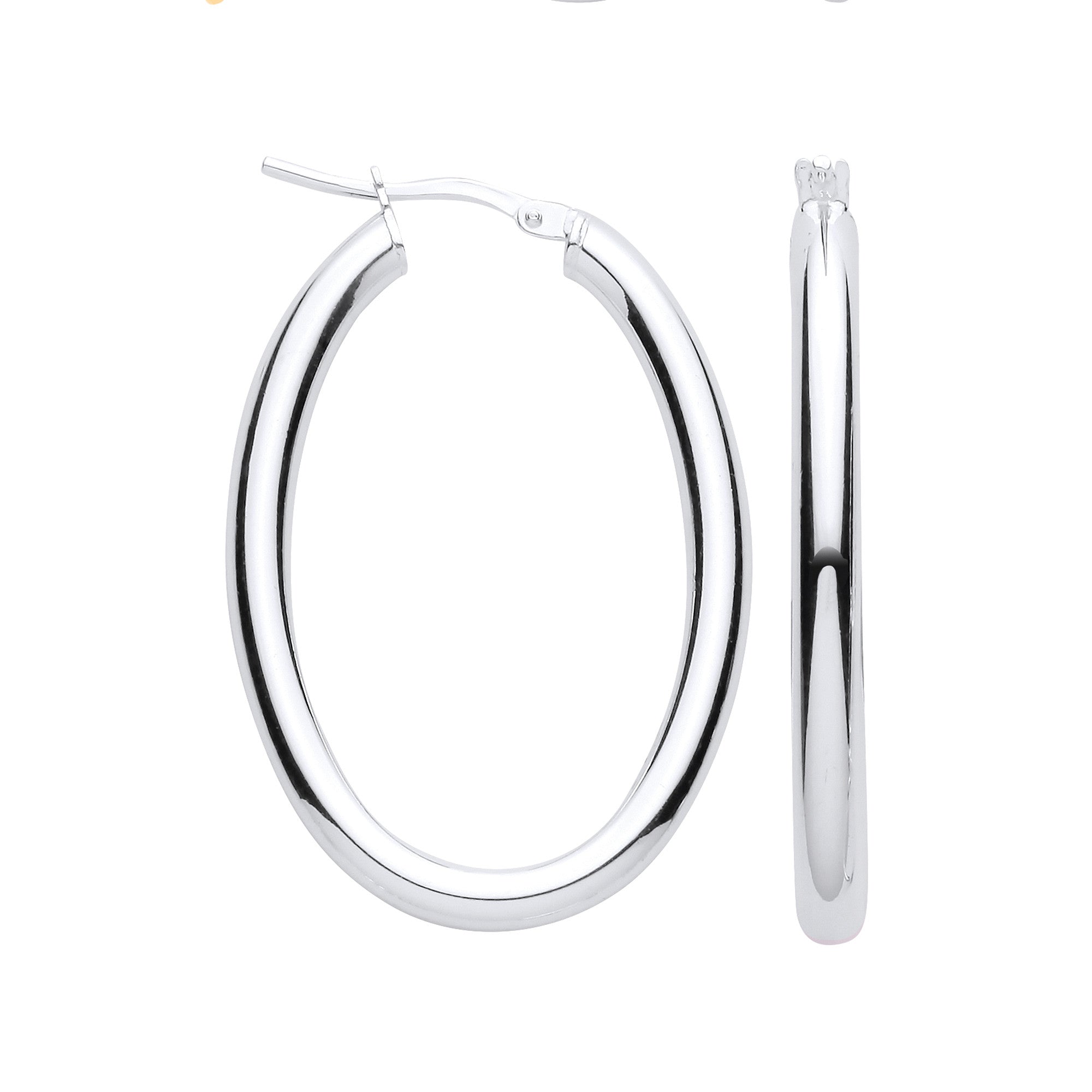 CORE | SILVER OVAL TUBE HOOP EARRINGS