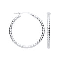 CORE | SILVER RND BEADED HOOP EARRINGS