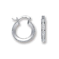 SILV SINGLE ROW CRYST SML HOOP ER