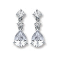 CORE | SILVER TEAR CZ & 2 RND GRAD DROP EARRINGS