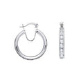 CORE | SILV CZ CHANNEL SET HOOP ER