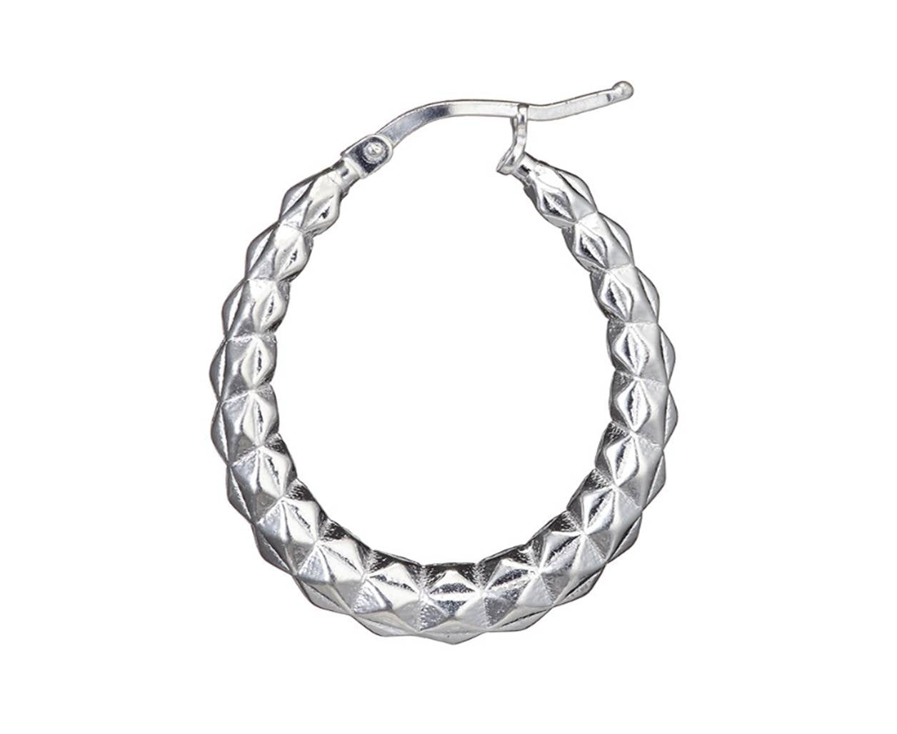 CORE | SILV OVAL DC CREOLE EARRING