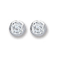 SILV CZ CLR RND RUB SET 4MM STUD ER