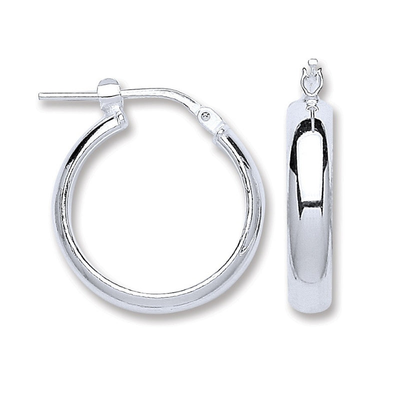 CORE | SILVER RND POL D SHPE HOOP EARRINGS