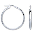 SILVER D-SHAPE WEDD STYLE HOOP EARRINGS