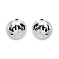 SILVER 8MM DC BALL STUD EARRINGS
