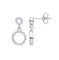 CORE | SILVER PAVE 2 ND LOOP CZ DROP EARRINGS