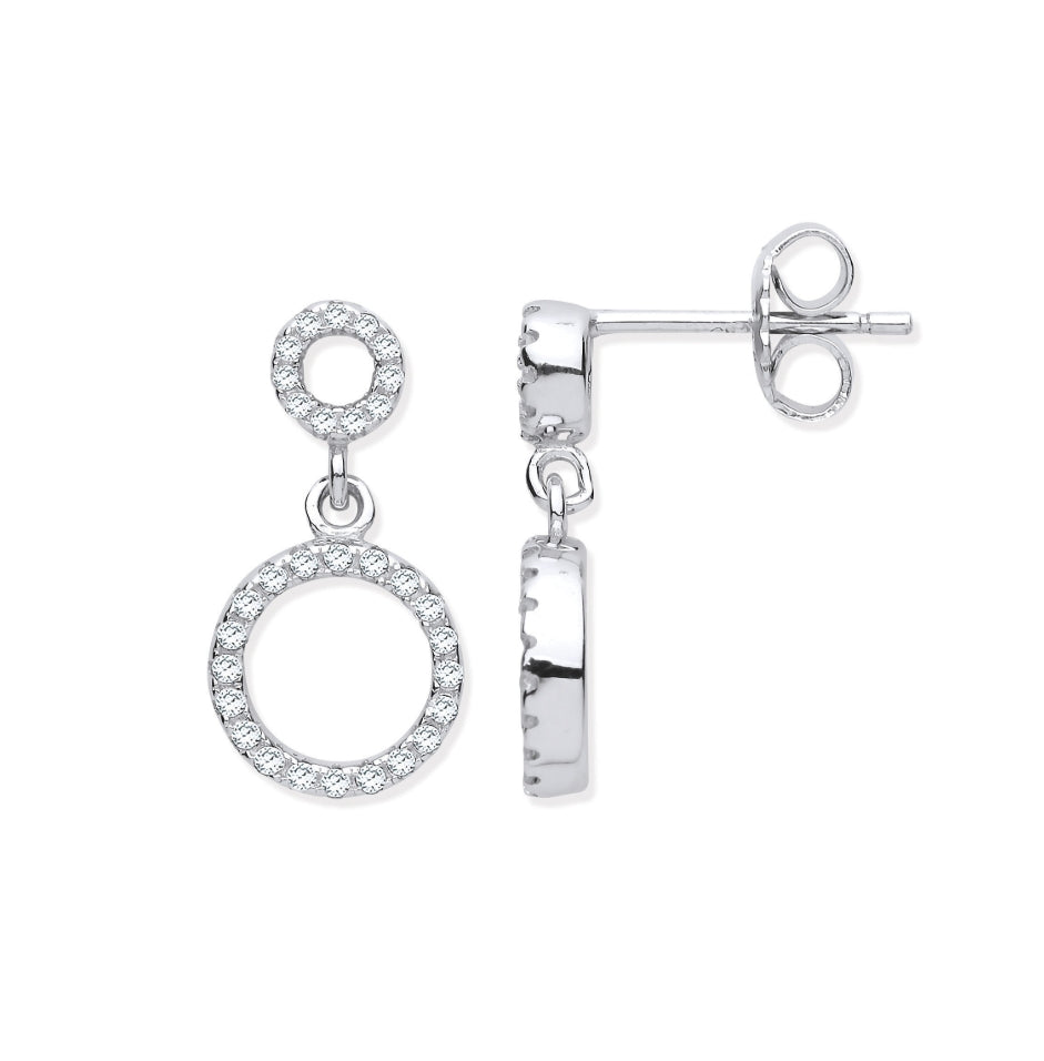 CORE | SILVER PAVE 2 ND LOOP CZ DROP EARRINGS