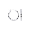 CORE | SILVER CHECKERBOARD 15MM HOOP EARRINGS