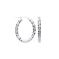 SILVER OVAL DC HOOP EARRINGS