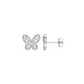 SILVER CZ BUTTERFLY STUD EARRINGS