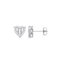 SILVER CZ HEART STUD EARRINGS