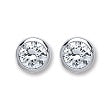 SILVER CZ CLR RND 6MM RUB SET ER | CORE