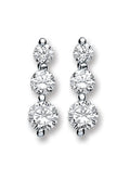 CORE | SILV CZ RND TRIPLE GRAD DROP EARRING