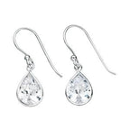 CORE | SILVER CZ TEARDROP WIRE EARRINGS