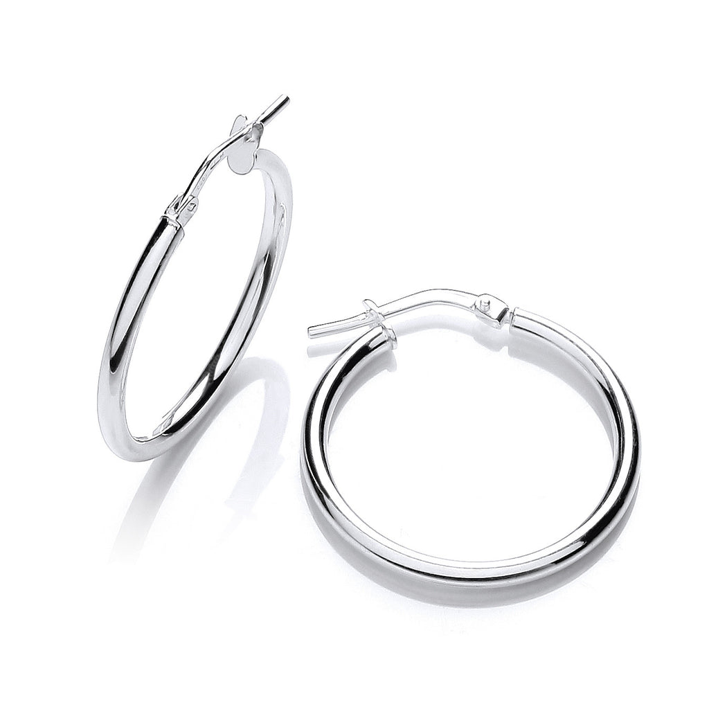 CORE | SILVER RND MED THIN HOOP EARRINGS