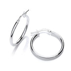 CORE | SILVER RND MED THIN HOOP EARRINGS