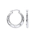 CORE | SILV RND SML ROPE EDGE CREOLE EARRING