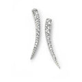 SILVER CZ SET CURVE BAR STUD EARRING