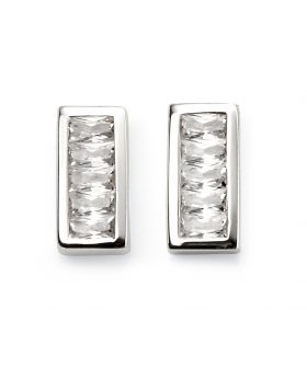CORE | SILVER CLR CZ CHANNEL SET SET EARRING
