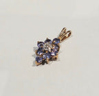 9CT YELLOW GOLD 0.7G 8 RND TANZ & DIA CLUSTER PEND - | PREOWNED