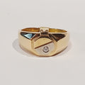 18YG&WG 7.3G DIA R/S GENTS SIGNET RING T | PRE OWNED
