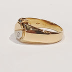 18YG&WG 7.3G DIA R/S GENTS SIGNET RING T | PRE OWNED