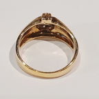 18YG&WG 7.3G DIA R/S GENTS SIGNET RING T | PRE OWNED