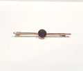 9CT ROSE GOLD 3.4G DEEP PINK RND RUB SET BAR BROOCH | PRE OWNED