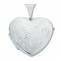 SILV HEART SHAPE FULL ENGRVD LOCKET